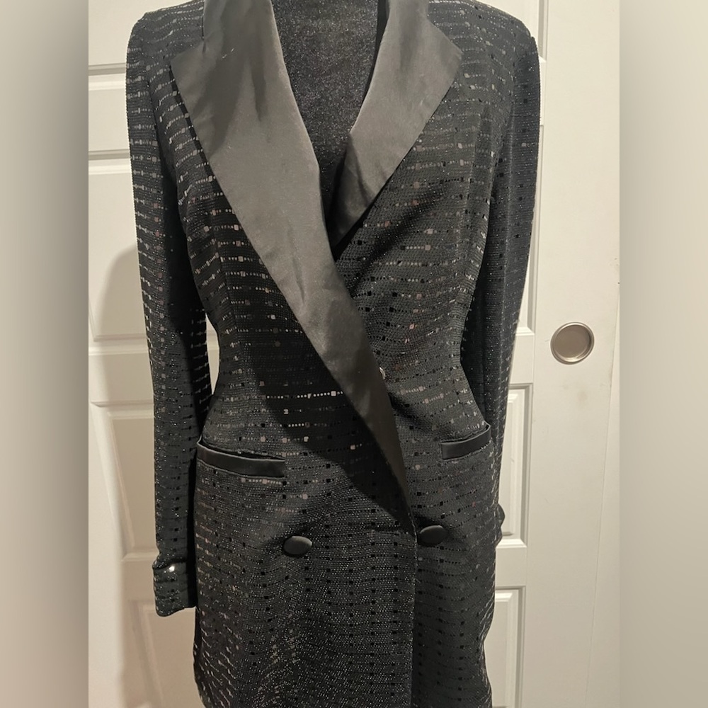 Size Small naked wardobe black sequin blazer dress - short length